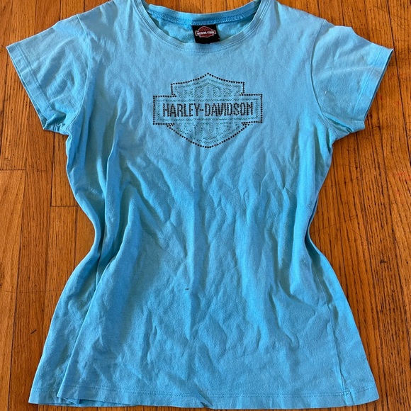Harley-Davidson Tops - Bedazzled Y2K Harley Davidson T-Shirt.